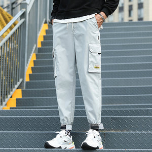 2020 New Hip Hop Joggers Cargo Pants Men Harem Pants Multi-Pocket Ribbons Man Sweatpants Streetwear Casual Mens Pants XS-5XL - Azbrowse