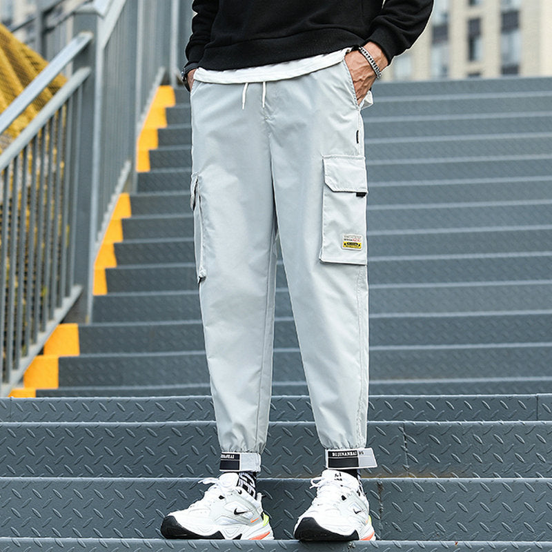 2020 New Hip Hop Joggers Cargo Pants Men Harem Pants Multi-Pocket Ribbons Man Sweatpants Streetwear Casual Mens Pants XS-5XL - Azbrowse