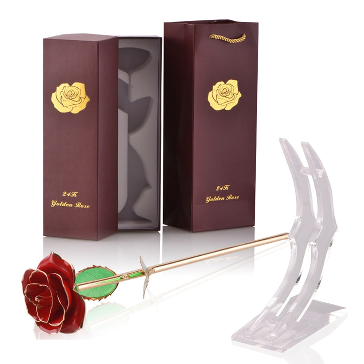 Gifts for Women 24k Gold Dipped Rose with Stand Eternal Flowers Forever Love In Box Girlfriend Wedding Valentine Gift for Her - Azbrowse