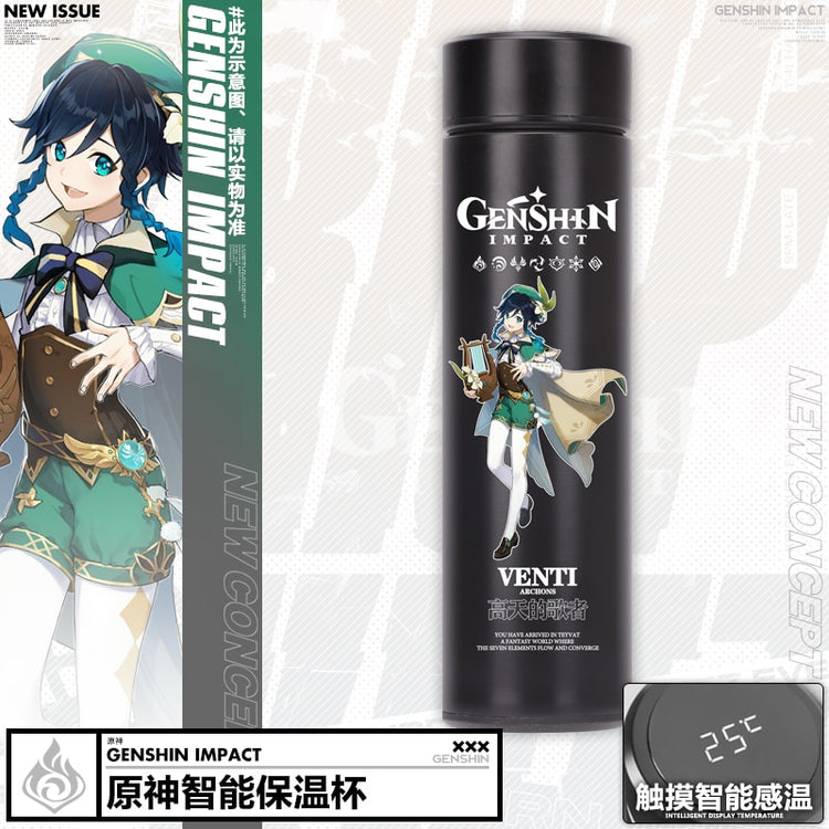 Anime Game Genshin Impact Venti Paimon Klee Diluc Qiqi Keqing Stainless Steel Vacuum Cup Thermos Cup Water Bottle Xmas Gift - Azbrowse
