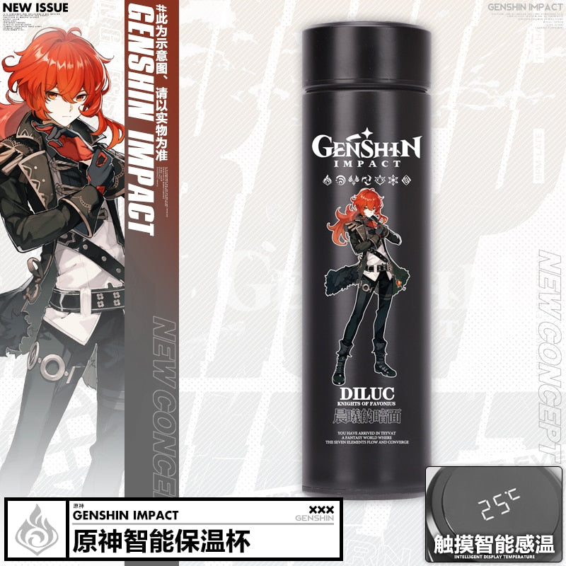 Anime Game Genshin Impact Venti Paimon Klee Diluc Qiqi Keqing Stainless Steel Vacuum Cup Thermos Cup Water Bottle Xmas Gift - Azbrowse