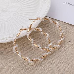 IPARAM Trend Simulation Pearl Long Earrings Female White Round Pearl Wedding Pendant Earrings Fashion Korean Jewelry Earrings - Azbrowse