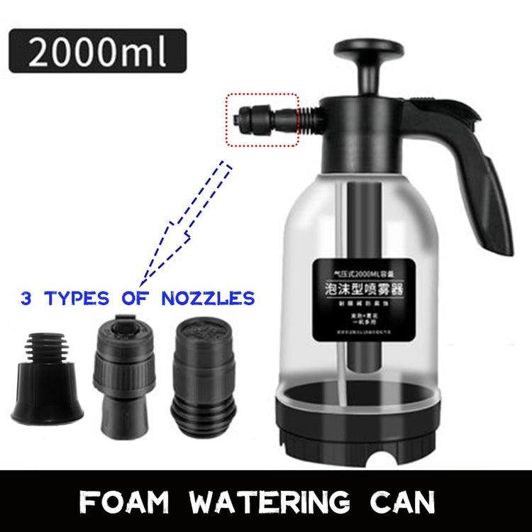 2L Hand Pump Foam Sprayer with 3 Types of Nozzle Hand Pneumatic Foam Cannon Snow Foam Car Wash Spray Bottle Car Window Cleaning - Azbrowse