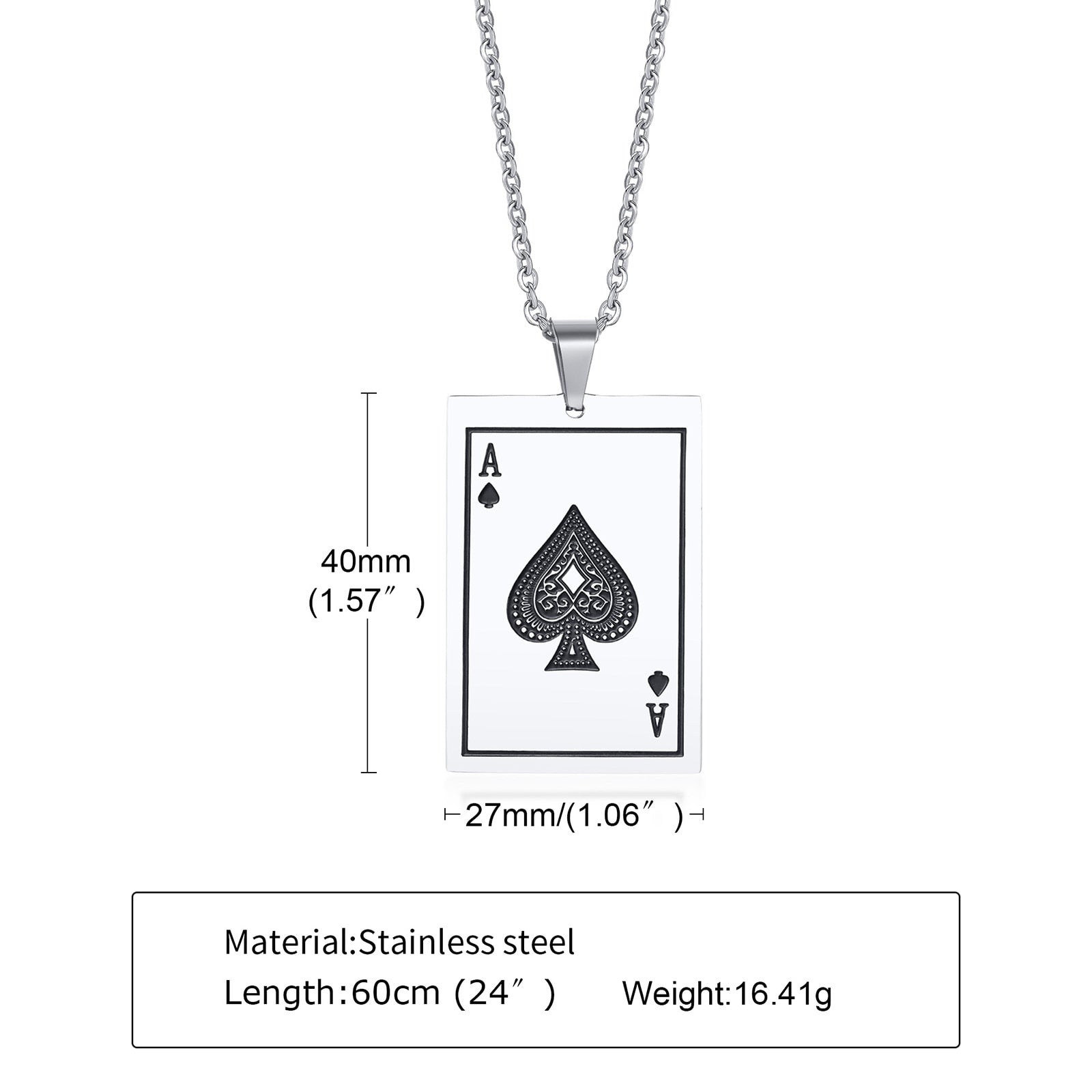 Men's Earring ,Ace of Spades Stud Earrings, Stainless Steel Good Luck Poker Player Cards Earing Jewelry Gift - Azbrowse