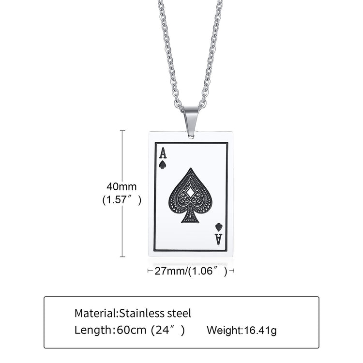 Men's Earring ,Ace of Spades Stud Earrings, Stainless Steel Good Luck Poker Player Cards Earing Jewelry Gift - Azbrowse