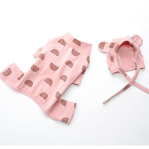 Cotton Pet Clothes Bear Pattern Dog Pajamas Jumpsuit 4 Legs Coat O-neck Tshirt Sweatshirt Pajamas Overalls Puppy Cat Tracksuits - Azbrowse