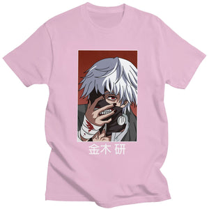 Tokyo Ghoul Ken Kaneki T Shirt for Men Pre-shrunk Cotton Graphic T-shirt O-neck Short Sleeve Japanese Anime Manga Tee Clothing - Azbrowse