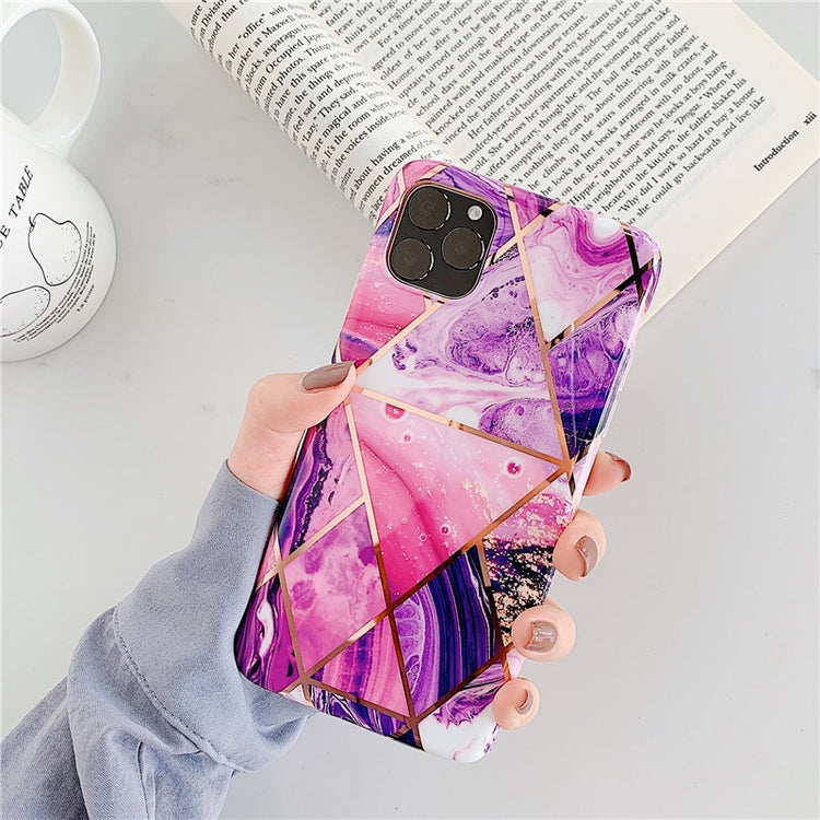 LOVECOM Geometric Marble Phone Cases For iPhone 13 12 Pro Max 11 14 Pro Max 14 Plus Coque Soft IMD Electroplated Back Bumper - Azbrowse