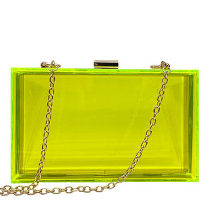 New Transparent Acrylic Bags Clear Clutches Evening Bags Wedding Party Handbags Chain Women Shoulder Bags Purses 9 Colors - Azbrowse