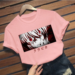hunter x hunter Kurapika eyes Anime Manga Tees Short Sleeve T Shirt Printed tops - Azbrowse
