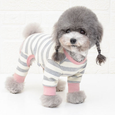 Cotton Pet Clothes Bear Pattern Dog Pajamas Jumpsuit 4 Legs Coat O-neck Tshirt Sweatshirt Pajamas Overalls Puppy Cat Tracksuits - Azbrowse