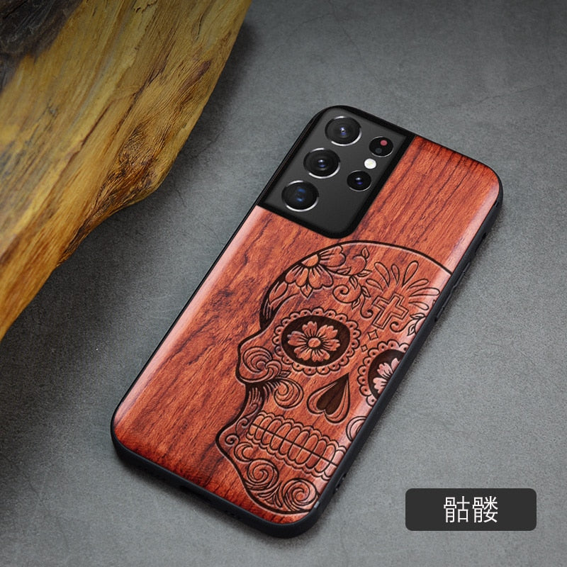 For Samsung Galaxy S21 Ultra Case Boogic Original Wood funda S21 S21+ Wood Cover Phone Case For Samsung S21 Ultra - Azbrowse