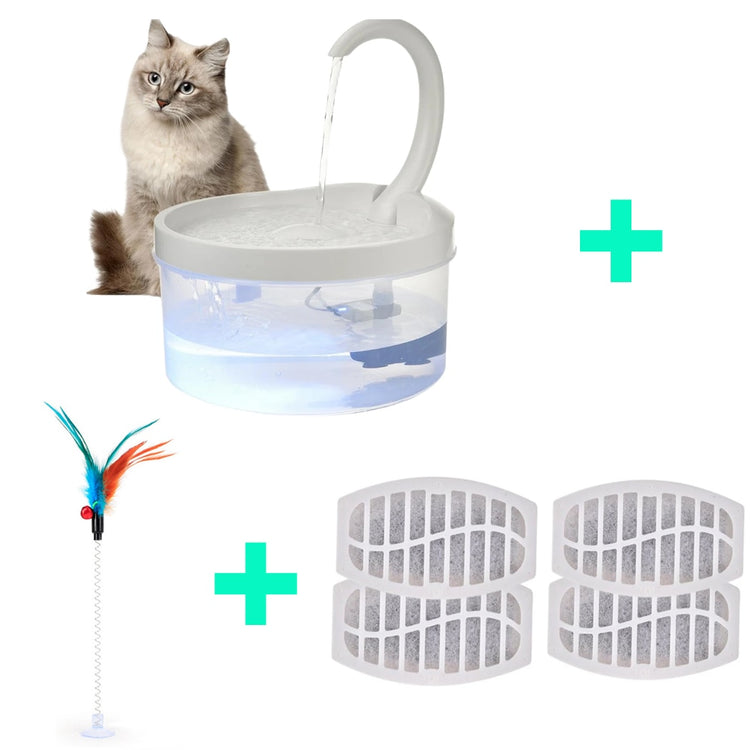 Pet Water Fountain Automatic Power-off When Lack of Water Bird Water Dispenser Dog Drinking Fountain With LED Light water level - Azbrowse
