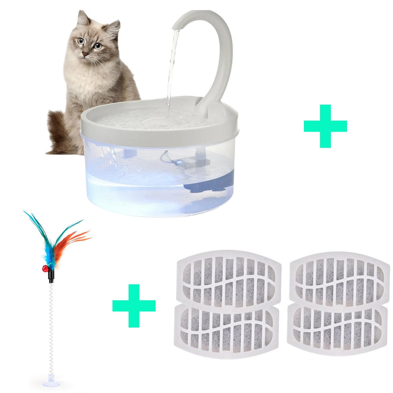 Pet Water Fountain Automatic Power-off When Lack of Water Bird Water Dispenser Dog Drinking Fountain With LED Light water level - Azbrowse