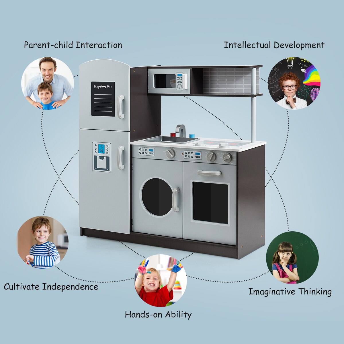 Kids Pretend Kitchen Set Cooking Set Toddler Learning Toy Christmas Gift