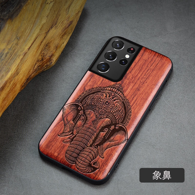 For Samsung Galaxy S21 Ultra Case Boogic Original Wood funda S21 S21+ Wood Cover Phone Case For Samsung S21 Ultra - Azbrowse
