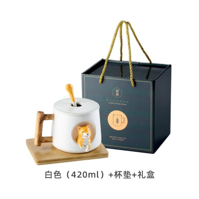 INS Shiba Inu Akita DOG 420ML COFFEE TEA MUGS CUP NORTH EUROPE STYLE FASHION DESIGN - Azbrowse