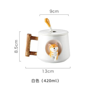 INS Shiba Inu Akita DOG 420ML COFFEE TEA MUGS CUP NORTH EUROPE STYLE FASHION DESIGN - Azbrowse