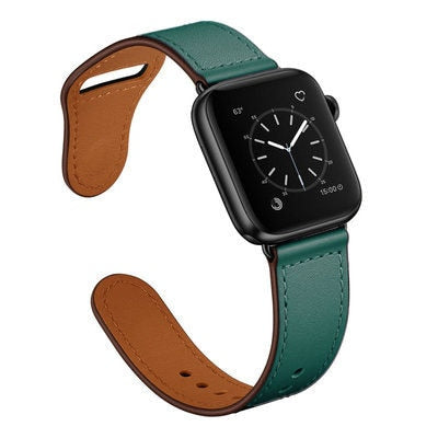Strap for apple watch band 44mm 45mm 40mm iwatch 38mm 42 leather belt smartwatch bracelet apple watch serie 6 SE 4 3 7 41mm ban - Azbrowse