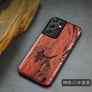 For Samsung Galaxy S21 Ultra Case Boogic Original Wood funda S21 S21+ Wood Cover Phone Case For Samsung S21 Ultra - Azbrowse