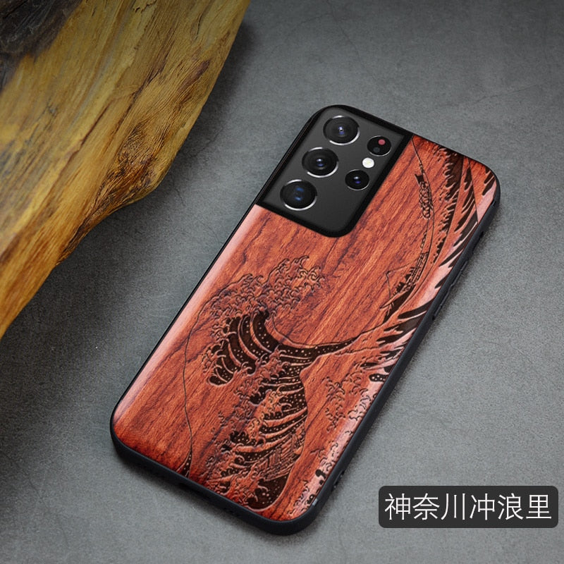 For Samsung Galaxy S21 Ultra Case Boogic Original Wood funda S21 S21+ Wood Cover Phone Case For Samsung S21 Ultra - Azbrowse