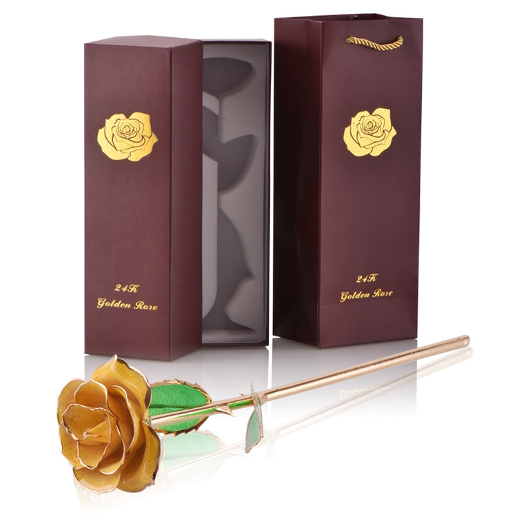 Gifts for Women 24k Gold Dipped Rose with Stand Eternal Flowers Forever Love In Box Girlfriend Wedding Valentine Gift for Her - Azbrowse