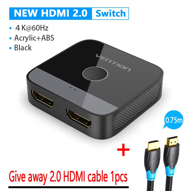 4K HDMI Switch 2 Ports Bi-directional 1x2 / 2x1 HDMI Switcher Splitter Supports Ultra HD 4K 1080P 3D HDR HDCP for PS4 Xbox HDTV - Azbrowse