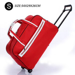 Striped Carry-Ons Bag Waterproof Nylon Trolly Bag For Traveling Men Travel Bags Foldable Cabin Suitcase With Wheels XA225C - Azbrowse