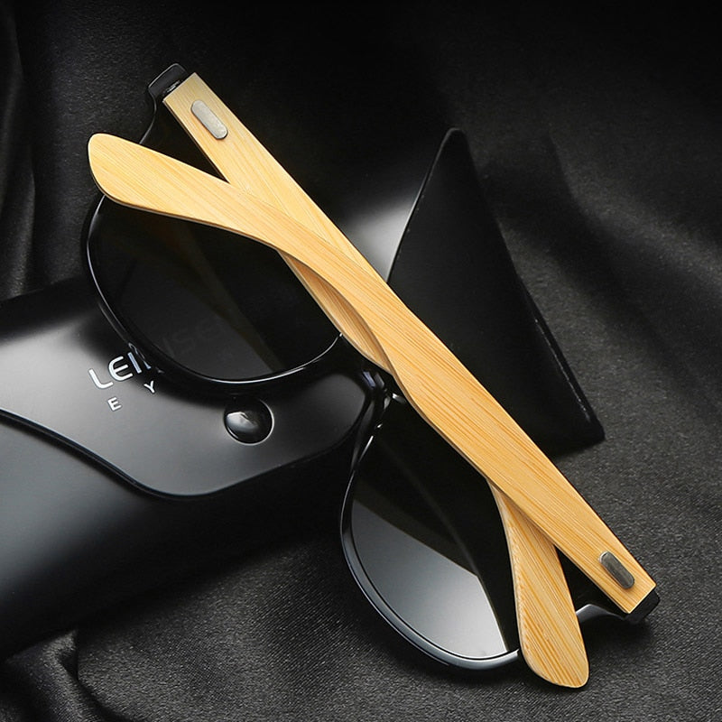 Classic Bamboo Wood Sunglasses Brand Design Men Women Coating Mirror Sun Glasses Fashion Sunglass Retro Glasses UV400 Shades