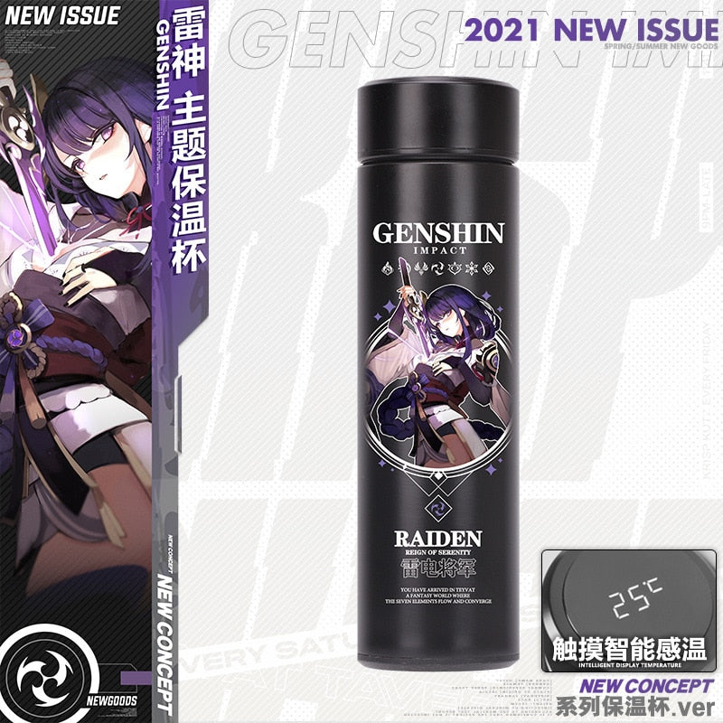 Anime Game Genshin Impact Venti Paimon Klee Diluc Qiqi Keqing Stainless Steel Vacuum Cup Thermos Cup Water Bottle Xmas Gift - Azbrowse