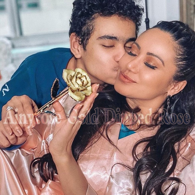 Gifts for Women 24k Gold Dipped Rose with Stand Eternal Flowers Forever Love In Box Girlfriend Wedding Valentine Gift for Her - Azbrowse