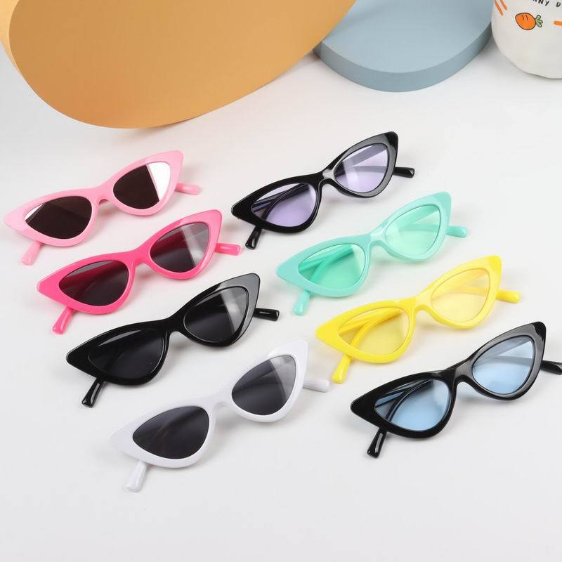 Summer Boy Girl Triangle Cat Eye Sunglasses UV400 Protection Kids Ultraviolet-proof Baby Accessories Personality Trendy 2-8Years