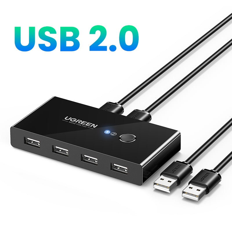 UGREEN USB KVM Switch USB 3.0 2.0 Switcher KVM Switch for Windows10 PC Keyboard Mouse Printer 2 PCs Sharing 4 Devices USB Switch - Azbrowse
