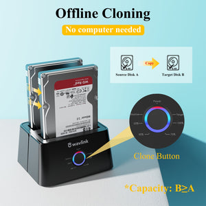 Wavlink HDD Docking Station Sata Hard Drive Enclosure SATA to USB 3.0 Adapter UASP For 2.5 3.5 SSD Disk Case HD Box Dock - Azbrowse