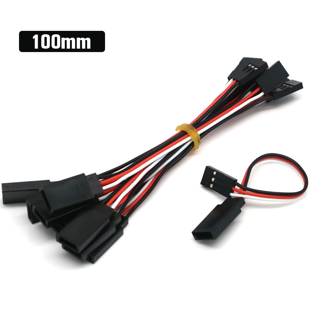10pcs 100mm/150mm/200mm/300mm/500mm RC Servo Extension Cord Cable Wire Lead JR For Rc Helicopter Rc Drone