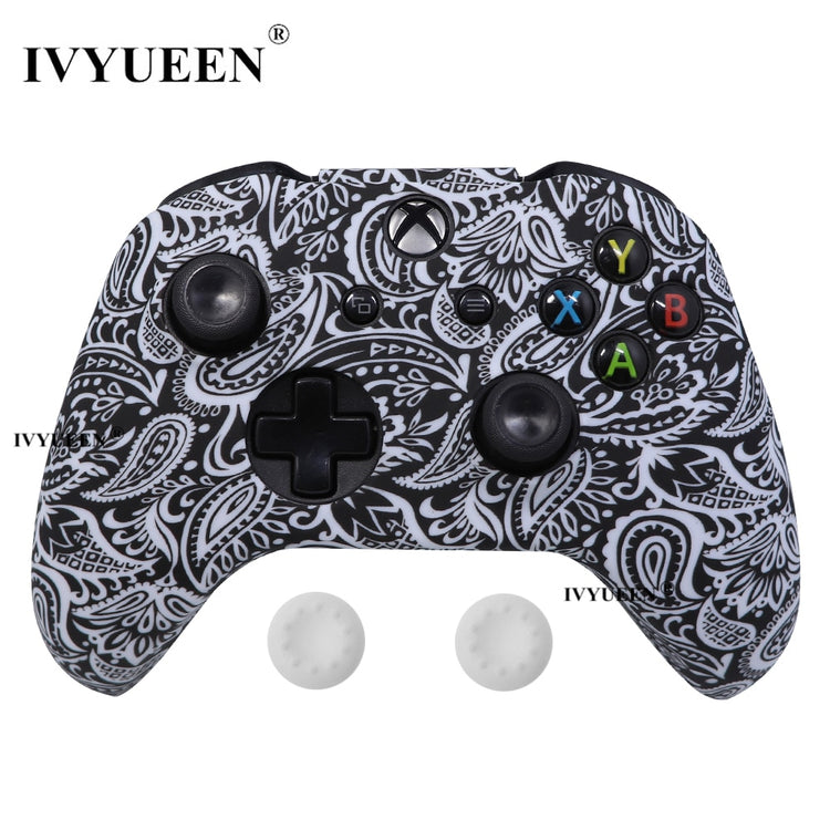 IVYUEEN Silicone Protective Skin Case for XBox One X S Controller Protector Water Transfer Printing Camouflage Cover Grips Caps - Azbrowse