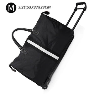Striped Carry-Ons Bag Waterproof Nylon Trolly Bag For Traveling Men Travel Bags Foldable Cabin Suitcase With Wheels XA225C - Azbrowse