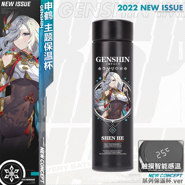 Anime Game Genshin Impact Venti Paimon Klee Diluc Qiqi Keqing Stainless Steel Vacuum Cup Thermos Cup Water Bottle Xmas Gift - Azbrowse