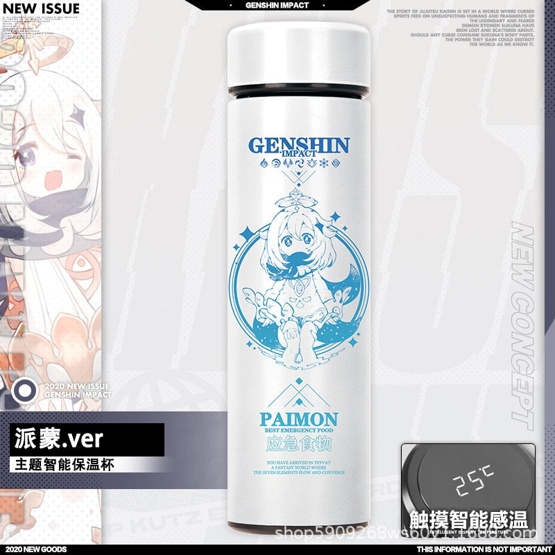 Anime Game Genshin Impact Venti Paimon Klee Diluc Qiqi Keqing Stainless Steel Vacuum Cup Thermos Cup Water Bottle Xmas Gift - Azbrowse