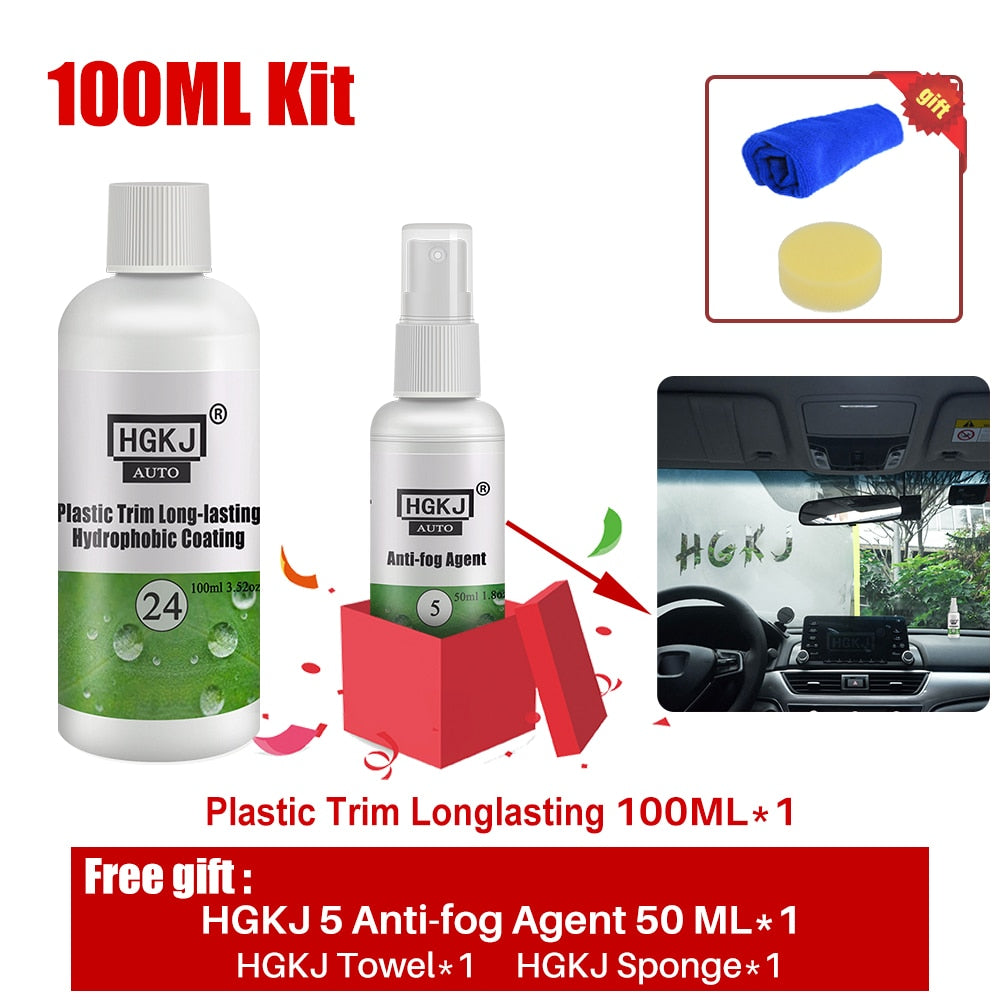HGKJ 24 Plastic Exterior Recovery Restorer Trim Long-lasting Cleaner Agent Refresh Restoration Hydrophobic Coating Car Chemicals - Azbrowse