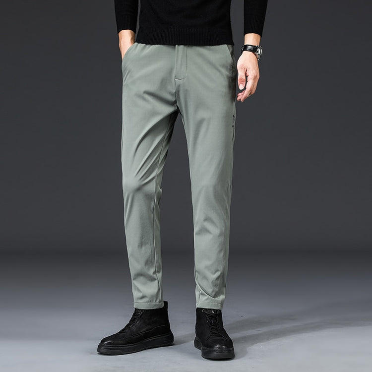 Mingyu Brand Summer Men's Casual Pants Men Trousers Male Pant Slim Fit Work Elastic Waist Black Green Grey Light Trousers 28-38 - Azbrowse