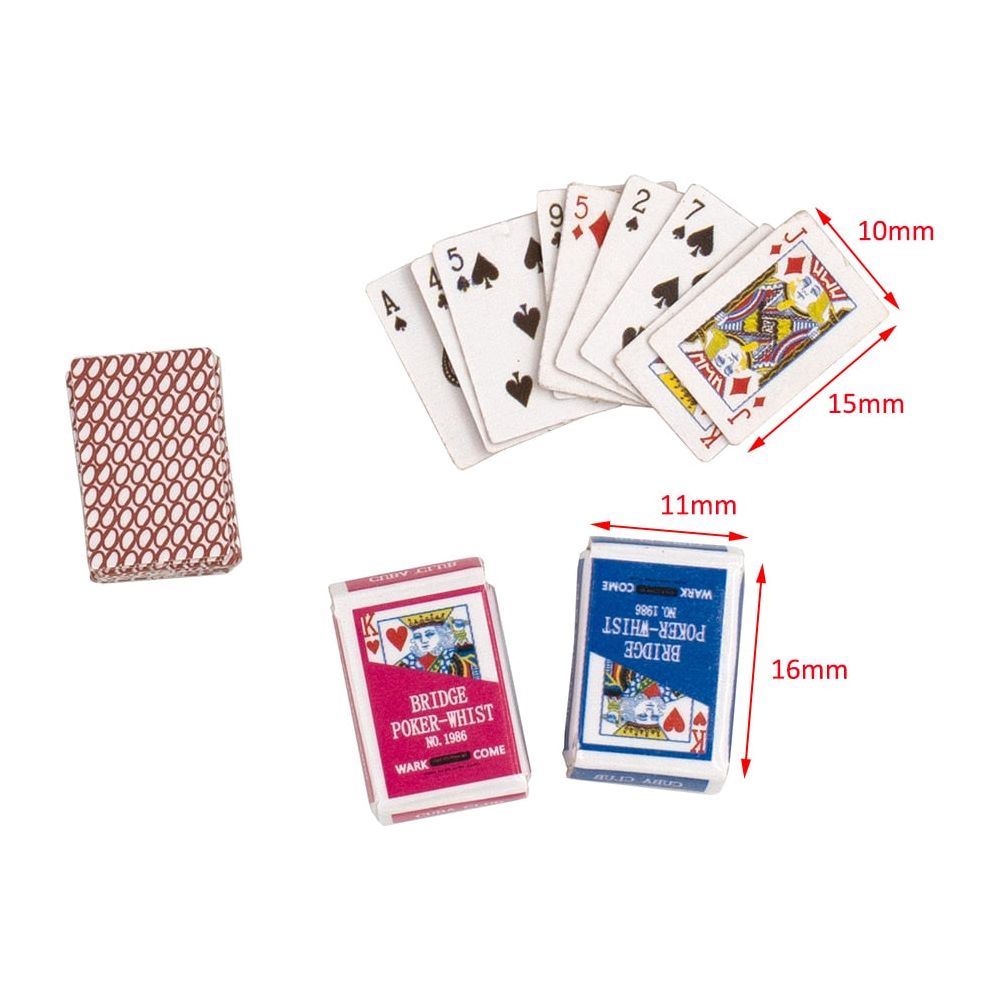 1/12 Dollhouse Miniature Accessories Mini Playing Cards   Simulation  Board Game Model Toys for Doll House Decoration