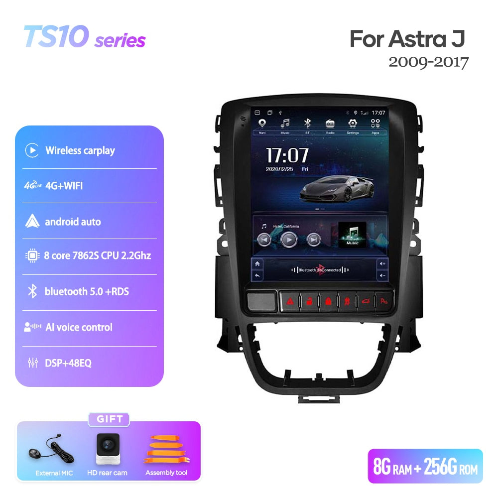 Android 12.0 Car Radio for Opel Astra J Vauxhall Buick Verano 2009-2015 Player Multimedia Video 2Din 4G WIFI Carplay Head Unit - Azbrowse