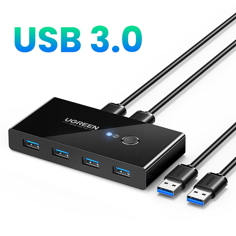 UGREEN USB KVM Switch USB 3.0 2.0 Switcher KVM Switch for Windows10 PC Keyboard Mouse Printer 2 PCs Sharing 4 Devices USB Switch - Azbrowse