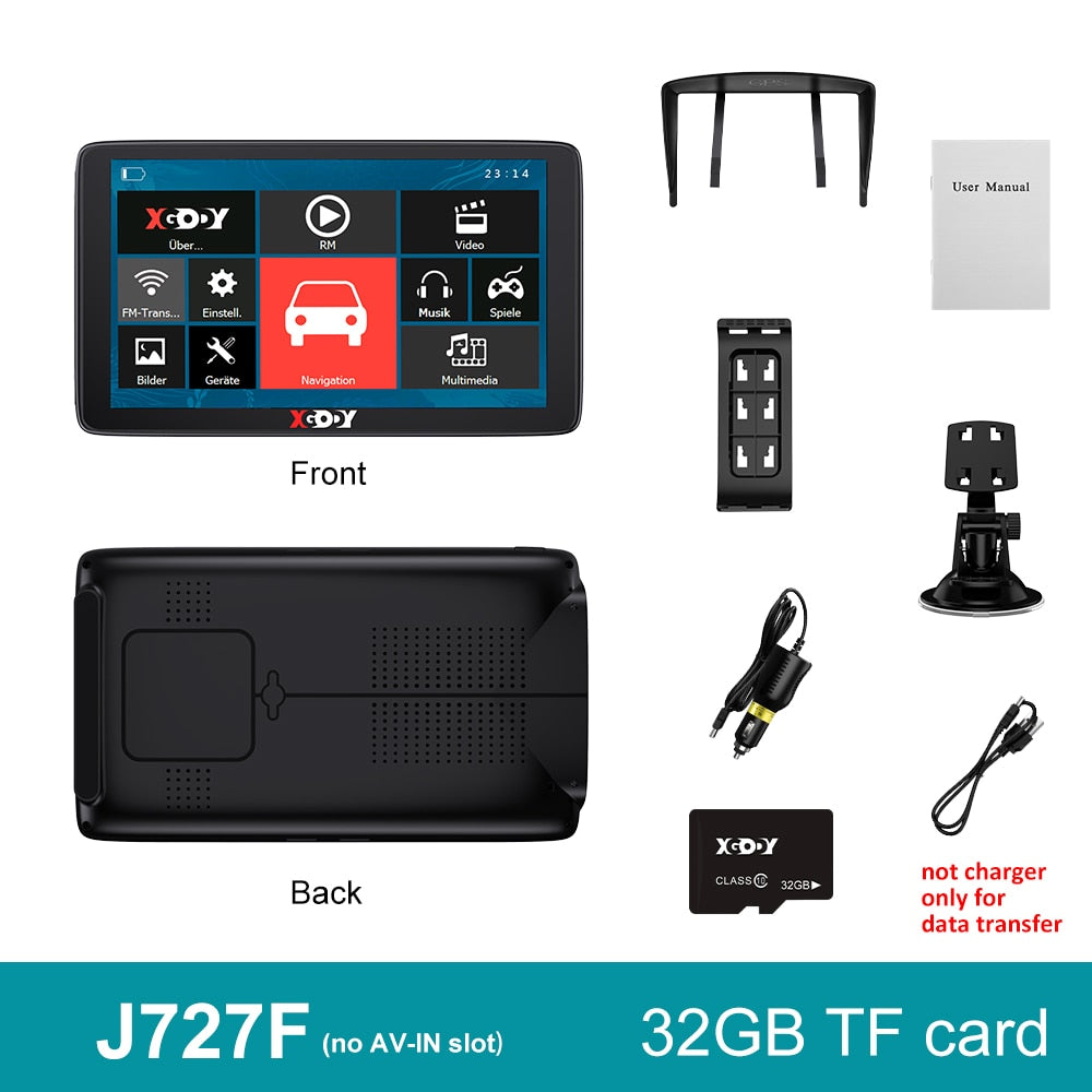 XGODY Car GPS Navigation 7 Inch Touch Screen GPS Navigator Truck Sunshade Sat Nav 256M+8G 2022 America Europe Map GPS Navigators - Azbrowse