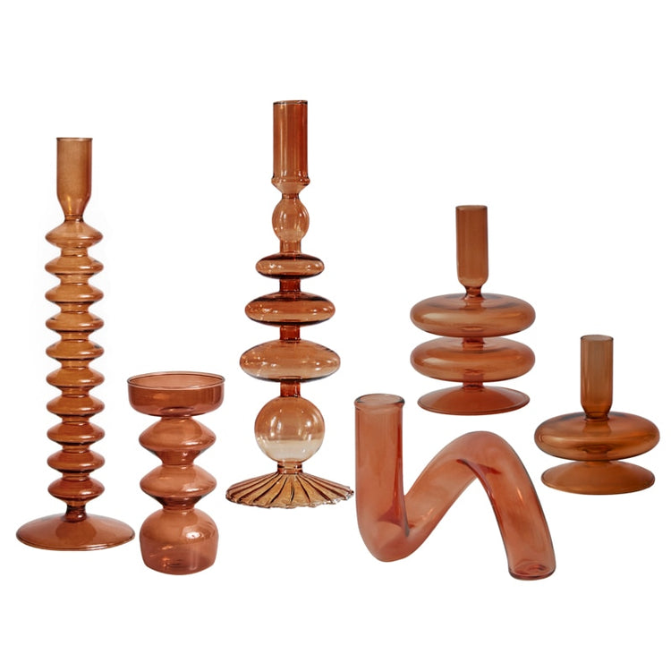Glass Candle Stick Holders Taper Candles Holder for Candlestick Dinner Candles Party and Wedding Centerpieces Table Decoration - Azbrowse