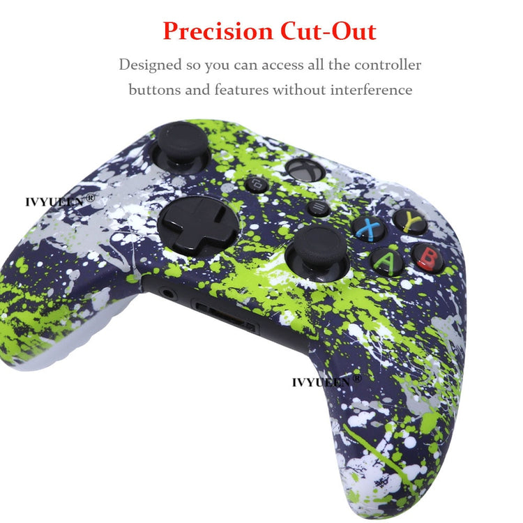 IVYUEEN Silicone Protective Skin Case for XBox One X S Controller Protector Water Transfer Printing Camouflage Cover Grips Caps - Azbrowse