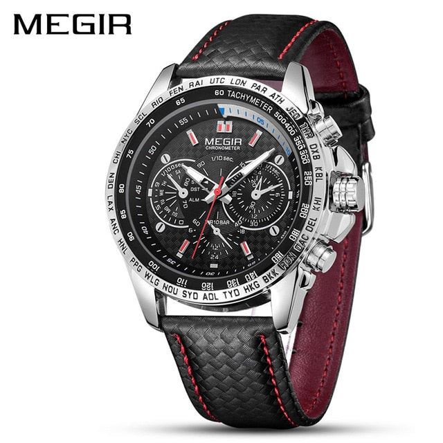 MEGIR Mens Watches Top Brand Luxury Quartz Watch Men Fashion Luminous Army Waterproof Men Wrist Watch  Relogio Masculino 1010G - Azbrowse