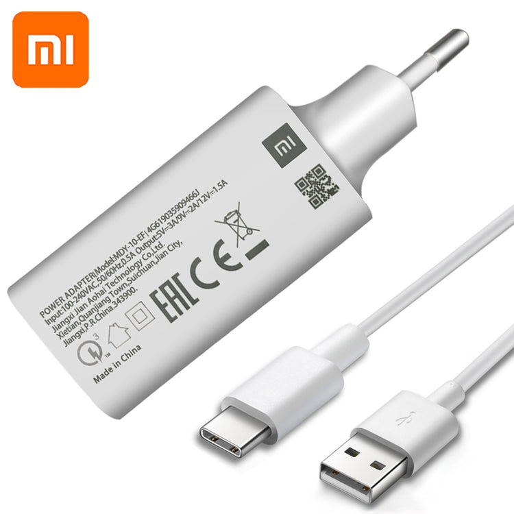 Original XIAOMI MI USB QC3.0 Fast wall Charger with Micro Usb and Type C Cable for XIAOMI Mi 9 8 SE CC9 A3 Redmi K20 Note 7 Pro - Azbrowse