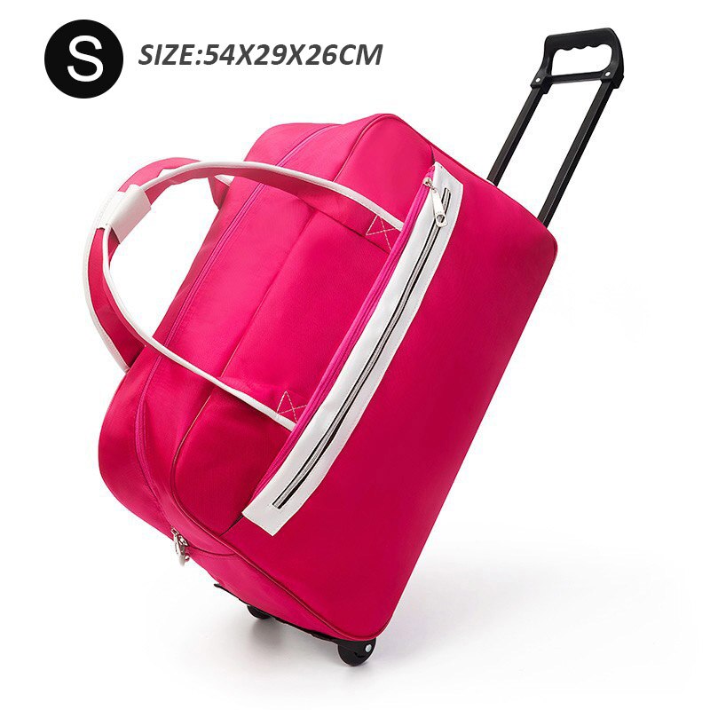 Striped Carry-Ons Bag Waterproof Nylon Trolly Bag For Traveling Men Travel Bags Foldable Cabin Suitcase With Wheels XA225C - Azbrowse